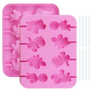 Форма д/конфет "Дино", 14,6*11,4*1,6см (кратность 6!!!) с палочками VL80-526 Мультидом