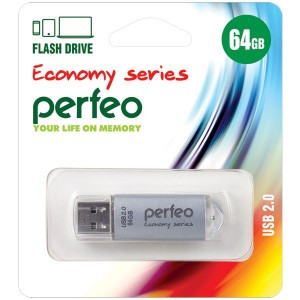 Флэш-диск USB 64GB Perfeo Perfeo E01 Silver economy series