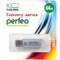 Флэш-диск USB 64GB Perfeo Perfeo E01 Silver economy series