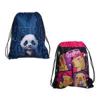 Мешок для сменной обуви на завязках, 34,8x41,5см, "Капибара/Панда", полиэстер