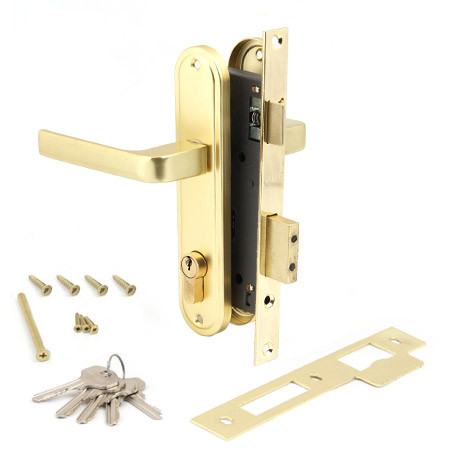 Замок врез 1226G Apecs (золото) с ручками  \16