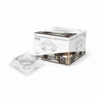 Gauss CR053 св-к встр. MR16 Квадрат стекло штрихи 90(65)x55 Крист./Хром