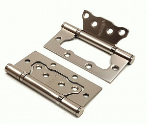 Петля без врезки PUERTO 100*75*2,5, 4 кольца, б/колп. ник.суп.мат IN100-2S FH MSN(2шт)