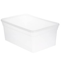 Ящик для хранения с крышкой 10л BASIC, полипропилен, 36,9х24,7х15,4см, арт.FB1051