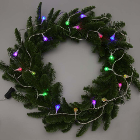 СНОУ БУМ Гирлянда эл. вьюн 4м, 20LED, мульти в диоде/RGRB, мерцание, ПВХ прозрачный, 220В