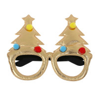 СНОУ БУМ Очки новогодние с елочками, 14см, пластик, полиэстер