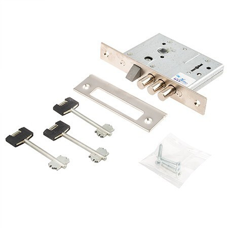 Замок врез ЗВ9-8/13-СП-2Ш с отв.планкой, 3 ключа (3 ригеля 12мм) Рязань   \20