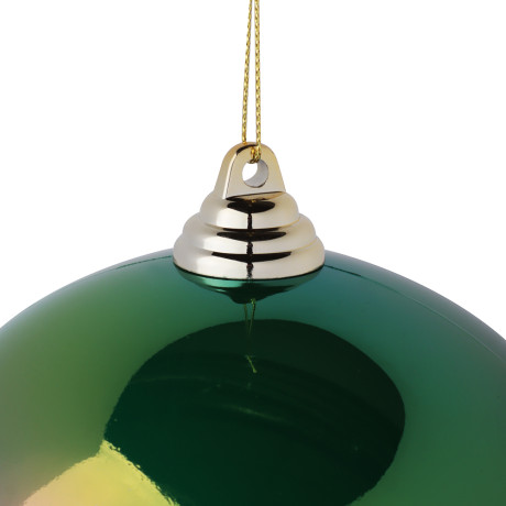 СНОУ БУМ Шар 14см пластик, зеленый перламутр, 26-256