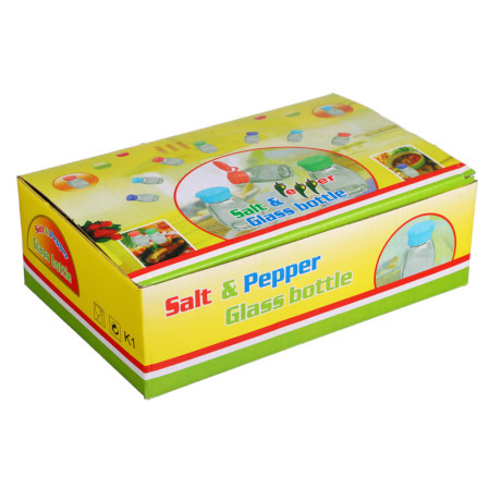 Солонка, стекло, пластик, 3,3х7,3см