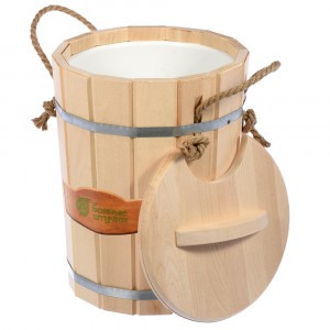 Запарник 9л, с крышкой, пластиковая вставка, липа, 32052 Банные штучки