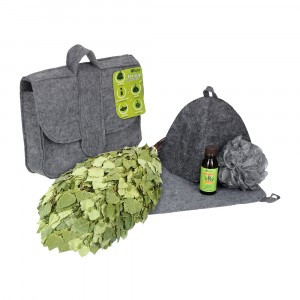 Набор банный 6 предм (портфель, веник, шапка, коврик, мочалка, ароматизатор) 34222, Банные штучки