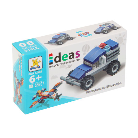 ИГРОЛЕНД Конструктор "Транспорт" 6 в 1, 12,5х3,5х7,5 см, ABS, 12 видов