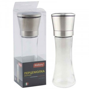 Перцемолка ручная PICCANTE, 5,3*19см, стекло/нерж.сталь 3593 Mallony