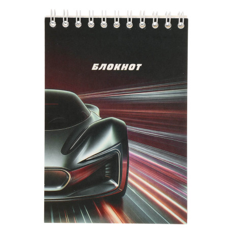 Блокнот А6, 40 листов, офсет, обложка картон, спираль, в клетку, в ассортименте