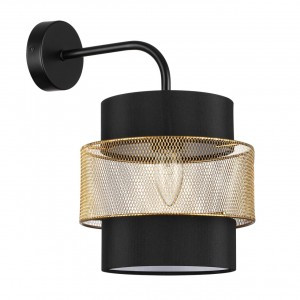 LUMION 8003/1W MODERNI LN25 черн./черн., зол мет./мет., текстиль Бра Е27 60W 220V ANIMAISA