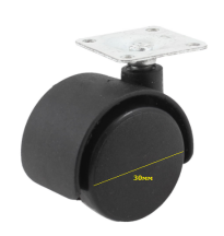 Колесо мебельное пластик на площадке Ø 40мм