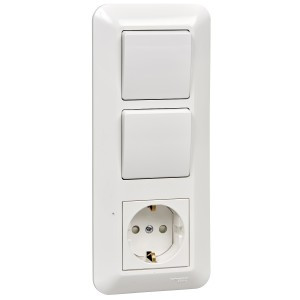Systeme Electric BLANCA блок выс.53(роз. земля+1кл. выкл.+1кл. выкл.) СУ бел. БК2ВР-008В-б(5!)