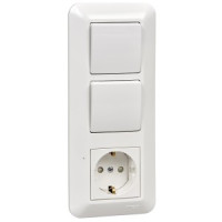 Systeme Electric BLANCA блок выс.53(роз. земля+1кл. выкл.+1кл. выкл.) СУ бел. БК2ВР-008В-б(5!)