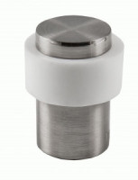 Ограничитель дверной РЕНЦ напольный, никель матовый белый  INDS 34 SN/White