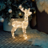 Uniel Фигура новогод. св/д &quot;Олень-2&quot; 36х60см 80LED тепл, провод прозрач ULD-M3660-080/STA WARM WHITE