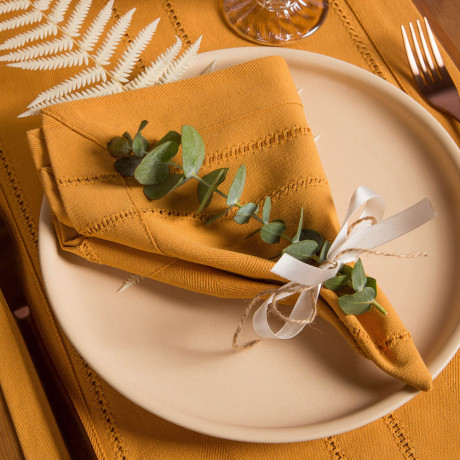 BY COLLECTION Стэйн Салфетка сервировочная, 2шт в комплекте, 35х45см, 100% хлопок, горчица