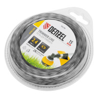 Леска для триммера двухкомпонентная эллипс 2,4мм х 15м, блистер EXTRA CORD, Denzel