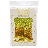 Занавес 9222-23-1 из фольги "Прямоугольник" 1*1,8м Золотой  (600)