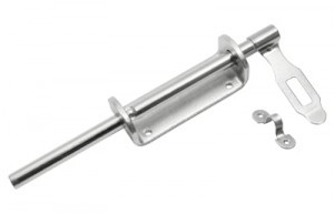 Засов Домарт воротный 110) 250мм с накладкой цинк d-13мм10)