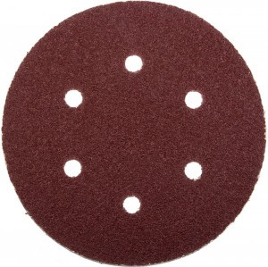 Круг шлифовальный ЗУБР "МАСТЕР" универс, абразив бумага на велкро основе, 6 отверст, Р60, 150мм,5шт
