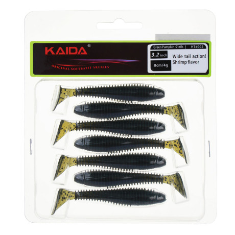 KAIDA Приманка силиконовая ТВИСТЕР 3", 8см, 4гр, HT002, 7шт