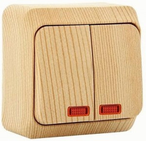 Systeme Electric Этюд выкл. ОУ 2 кл. сосна (пл.осн., инд.) BA10-006D (25!)