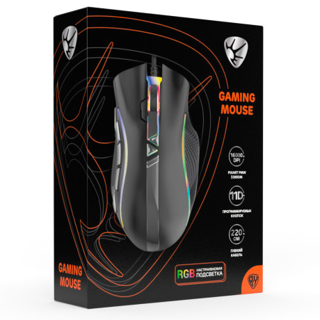 BY Игровая мышь проводная RPG 16000dpi,11D,PMW3389,RGB,220см