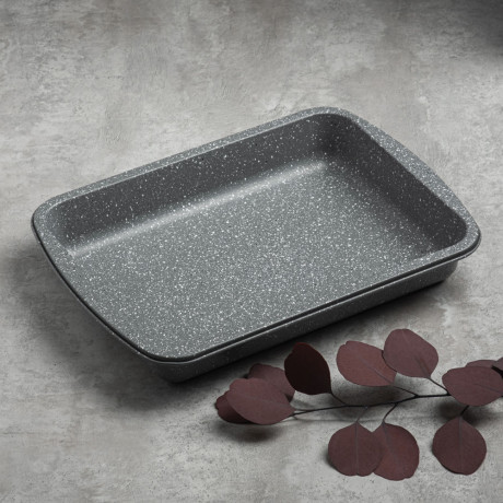 SATOSHI Буко Противень глубокий, 36,5х27х5,5см, угл.сталь, антипригарное покрытие "Мрамор"