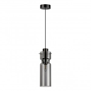 ODEON LIGHT 5057/1 PENDANT ODL24 323 чер./дымчатый/мет/стекло Подвес E27 1x40W SCROW 84
