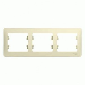 Systeme Electric GLOSSA рамка СУ 3 мест. беж. (горизонт.) GSL000203 (15!)