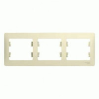 Systeme Electric GLOSSA рамка СУ 3 мест. беж. (горизонт.) GSL000203 (15!)