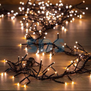 Гирлянда «КластерLED» 3 м, темно-зеленый ПВХ IP20, 288LED, теплый белый