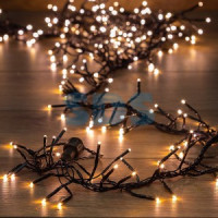 Гирлянда «КластерLED» 3 м, темно-зеленый ПВХ IP20, 288LED, теплый белый