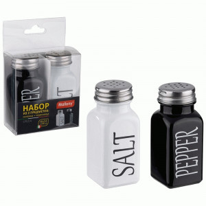 Солонка/перечница SPEZIA 80мл, 3,9*3,9*9см, нерж.сталь/стекло 109038 Mallony