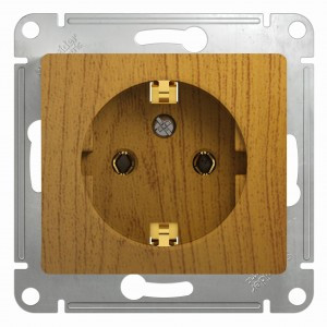 Systeme Electric GLOSSA мех. роз. СУ 1 мест. темный дуб (пл.осн., земля) GSL000543 (20!)