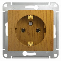 Systeme Electric GLOSSA мех. роз. СУ 1 мест. темный дуб (пл.осн., земля) GSL000543 (20!)