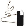ВСЁГАЗИН Чехол для смартфона Дизайн, iP - 14 pro max, черный, фэшн, цепочка c черной кожей и кулоном