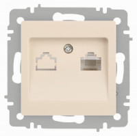 ЭРА Intro Accent мех. роз. СУ 1 мест. комп. (RJ45) слоновая кость 6-303-02