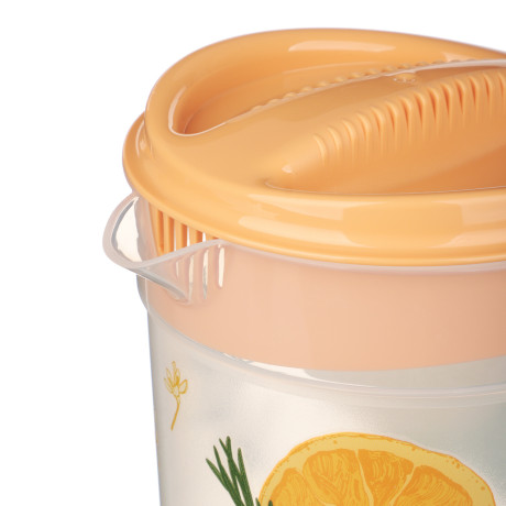 Кувшин 1,5л с крышкой, с декором, пластик