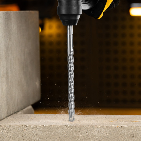 Бур по бетону, цельная крестовая пластина, 12x215 мм, SDS PLUS Denzel