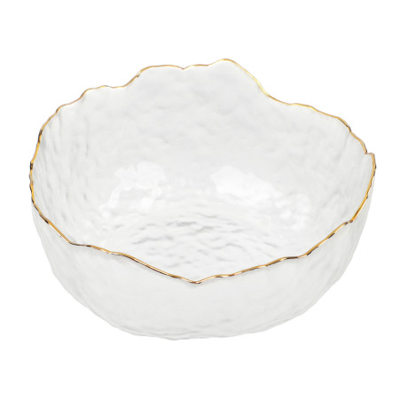 MILLIMI Салатник 13.5x13.5x6см, стекло, прозрачный с золотой каймой