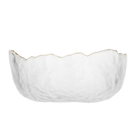 MILLIMI Салатник 13.5x13.5x6см, стекло, прозрачный с золотой каймой