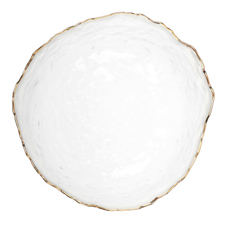 MILLIMI Салатник 13.5x13.5x6см, стекло, прозрачный с золотой каймой