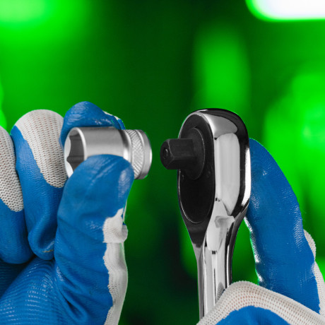 Ключ-трещотка 3/8", 45 зубьев, с быстрым сбросом, CrV, хром Сибртех