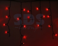 &quot;Гирлянда-бахрома ул. Айсикл 88LED красн. 2,4 х 0,6м/24нит. черн.ПВХ, IP44, 7,5W 255-042 Neon Night